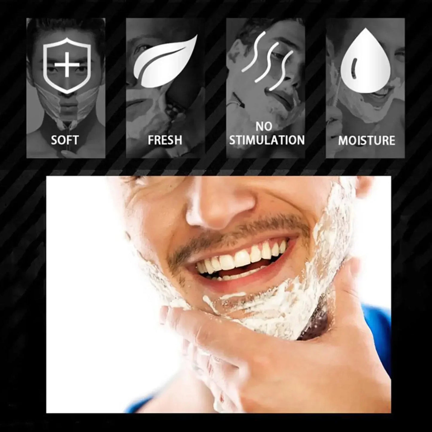 Сапун за бръснене с гладка текстура - органичен крем за бръснене с пяна за мъже, поддържащ свежестта и чистотата на лицето