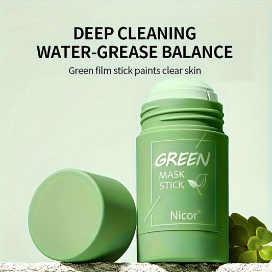 Кална маска стик Nicor Green Tea Oil Control Essence, обогатена с глицерин, за дълбоко почистване на порите, хидратираща и освежаваща
