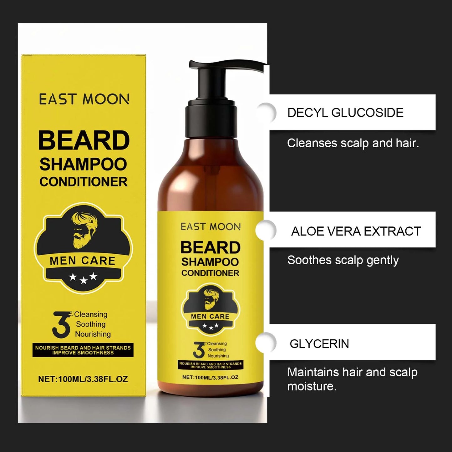 Комплект грижа за брадата, балсам за брада, шампоан, масло за брада.