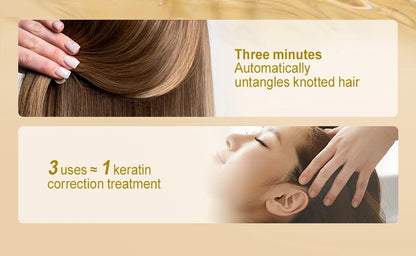 PURC 24K златна маска за коса, възстановяваща увредена и суха, къдрава, кератинова, изглаждаща и изправяща маска за коса, грижа за косата