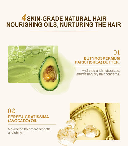 PURC 24K златна маска за коса, възстановяваща увредена и суха, къдрава, кератинова, изглаждаща и изправяща маска за коса, грижа за косата