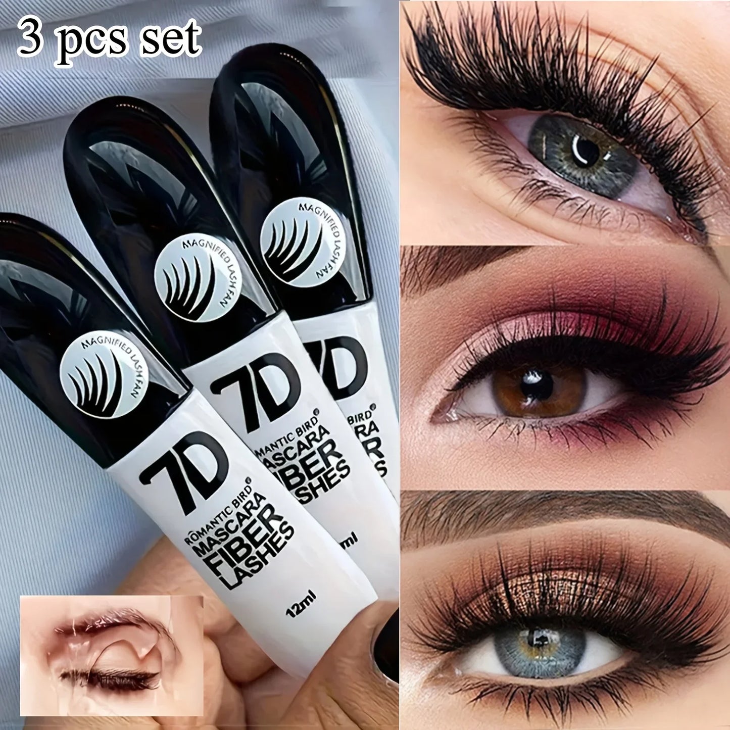 7D Fiber Lash Set Водоустойчива спирала, подходяща за всички типове кожа, дълготрайна спирала