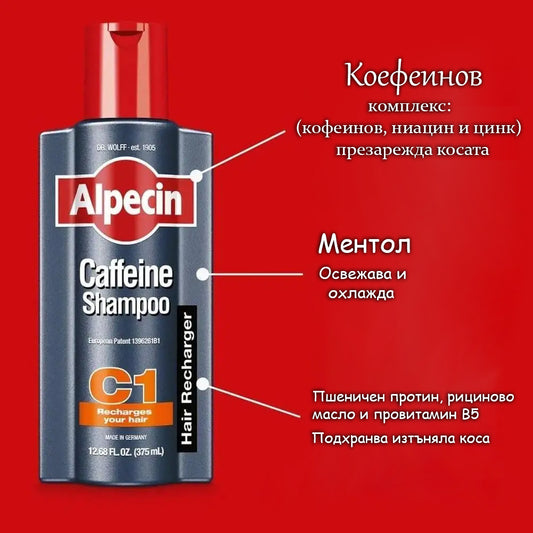 Подхранващ шампоан и балсам с кофеин - Контрол на омазняването Против косопад и пърхот