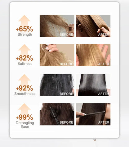 PURC Възстановяваща терапия за увредена коса Мароко Арганово масло Аминокиселина Кератин Изглаждащ шампоан и балсам без сулфати Комплект за коса