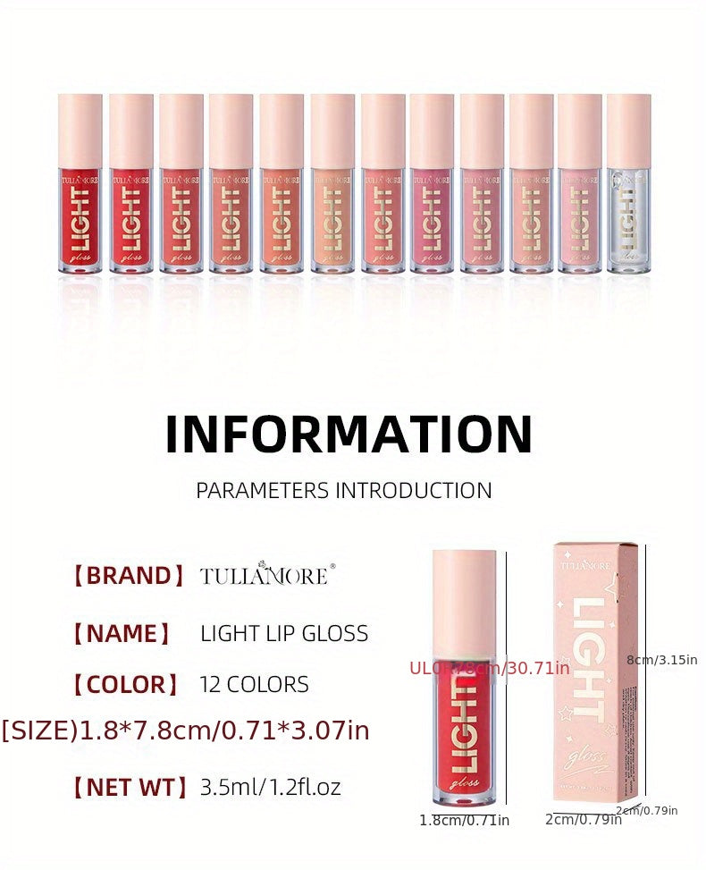 12 цвята перлен хидратиращ гланц за устни - лъскав огледален телесни гланц за устни с натурално масло за устни